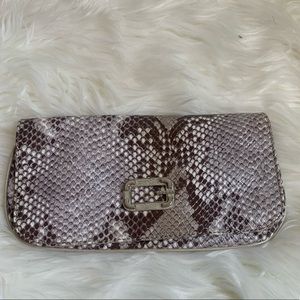 Vintage GUESS - Snake Print Clutch With Silver Hardware